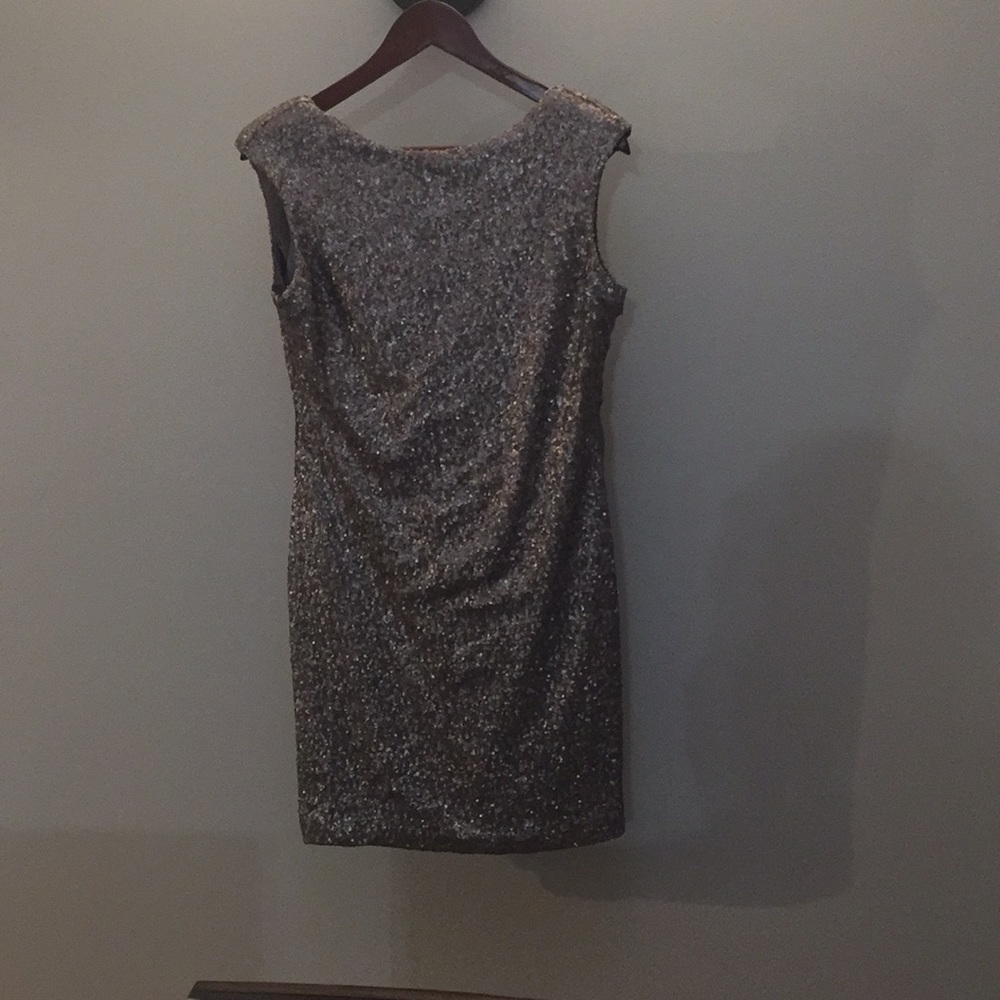 Sequin mini dress with open back